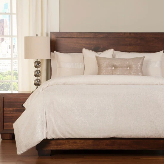 Flash Sale ✔️ Silver Orchid Monroe Sparkly Woven 6-piece Duvet Cover Set With Insert Pearl ⭐