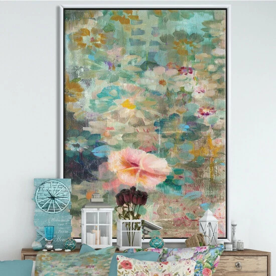 New ๐ฅฐ Silver Orchid 'Flower Shower II' Cabin & Lodge Framed Canvas - Pink ๐ฏ