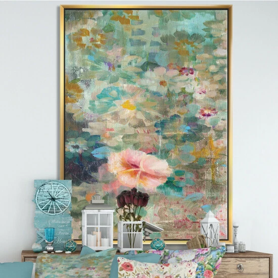 New ๐ฅฐ Silver Orchid 'Flower Shower II' Cabin & Lodge Framed Canvas - Pink ๐ฏ - Image 8