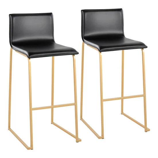 Best deal đ Silver Orchid Mara Upholstered Bar Stool - Set Of 2 Black/gold đ
