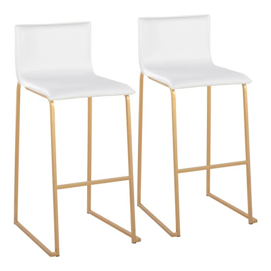 Best deal đ Silver Orchid Mara Upholstered Bar Stool - Set Of 2 Black/gold đ - Image 4
