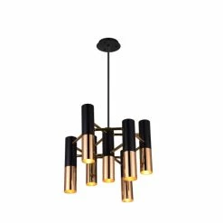 Best Pirce 👏 Silver Orchid Togo 7-light Matte Black/ Satin Gold Chandelier 👏