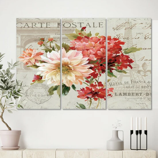 Best deal ๐ Silver Orchid 'Red Painted Flowers On Vintage Postcard I' Traditional Canvas Art ๐ฏ 3 Best deal ๐ Silver Orchid 'Red Painted Flowers On Vintage Postcard I' Traditional Canvas Art ๐ฏ