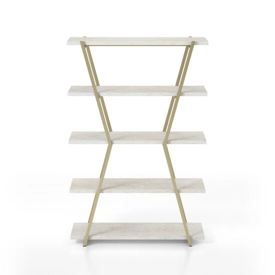 Promo âď¸ Silver Orchid Epstewin Metal Frame 4-shelf Bookcase/Room Divider Chrome đ - Image 5