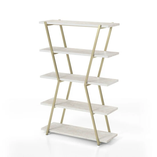 Promo âď¸ Silver Orchid Epstewin Metal Frame 4-shelf Bookcase/Room Divider Chrome đ - Image 6