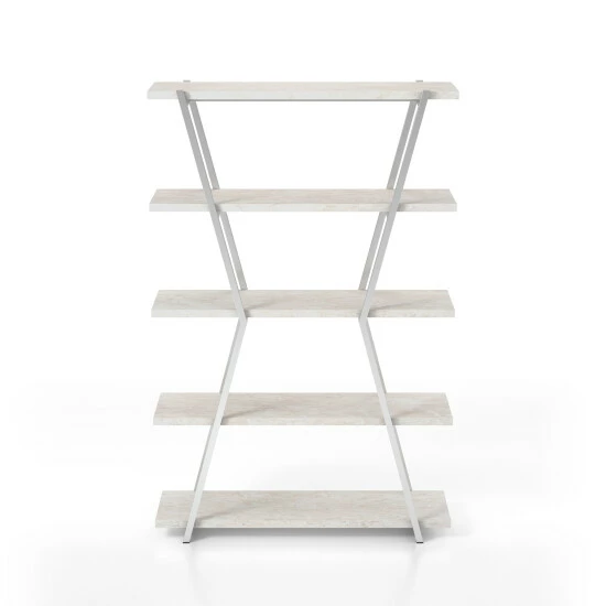 Promo âď¸ Silver Orchid Epstewin Metal Frame 4-shelf Bookcase/Room Divider Chrome đ - Image 8