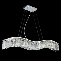 Flash Sale ⭐ Silver Orchid Cooper 7-light Linear Crystal Chandelier With Chrome Finish 👏