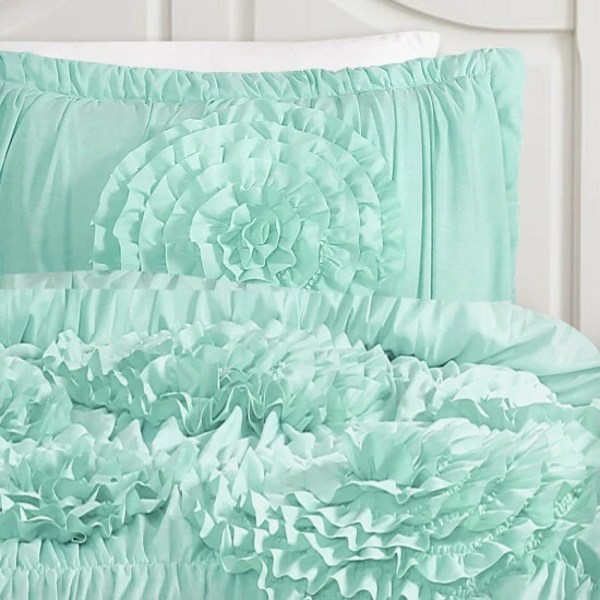 Deals ๐ Silver Orchid O'Fredericks Ruffled Flower 3-piece Comforter Set Blush ๐ - Image 8