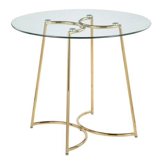 Cheap â Silver Orchid Cece Dinette Table Gold Metal/clear Glass đ