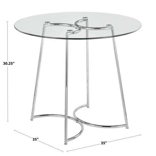 Cheap â Silver Orchid Cece Dinette Table Gold Metal/clear Glass đ - Image 4