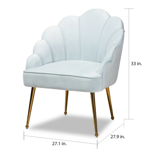 Brand new đŻ Silver Orchid Cogan Upholstered Seashell Shaped Accent Chair Pink đ - Image 7