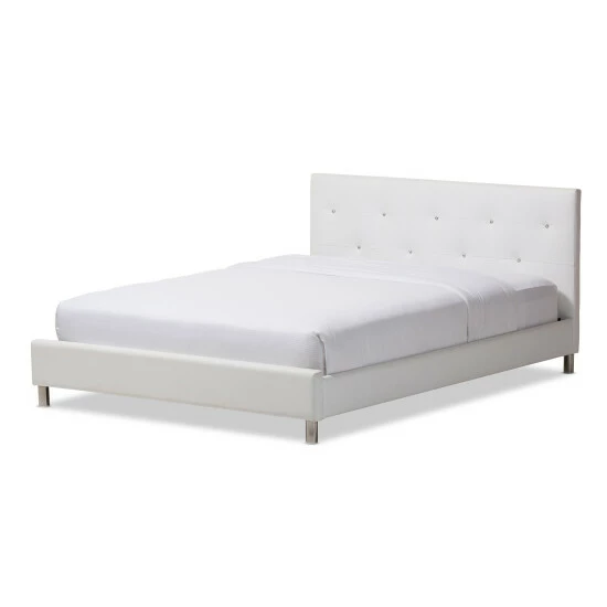 Buy đ Silver Orchid Caillol Tufted Upholstered Queen Bed White â - Image 3