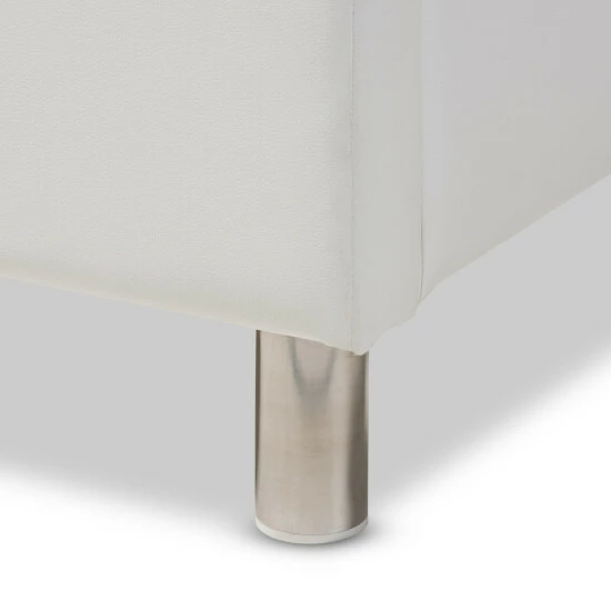 Buy đ Silver Orchid Caillol Tufted Upholstered Queen Bed White â - Image 6