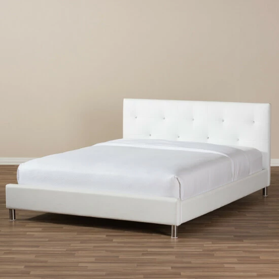 Buy đ Silver Orchid Caillol Tufted Upholstered Queen Bed White â - Image 7
