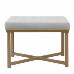 Cheapest 🤩 Silver Orchid Sid Velvet Tufted Ottoman ⭐