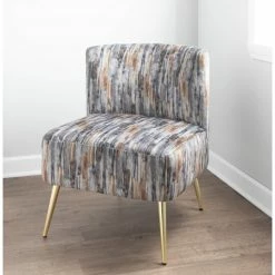 Brand new 🔔 Silver Orchid Harding Slipper Chair Light Grey Sherpa/black Metal 😉