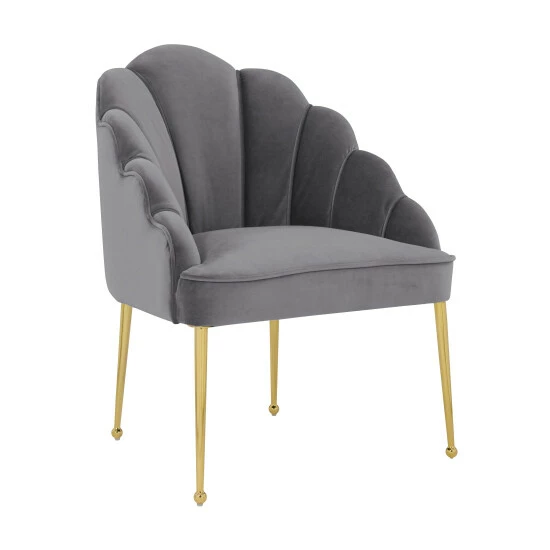 Deals โค๏ธ Silver Orchid Zelenka Petite Grey Velvet Chair ๐ - Image 2