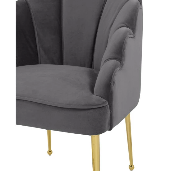 Deals โค๏ธ Silver Orchid Zelenka Petite Grey Velvet Chair ๐ - Image 5