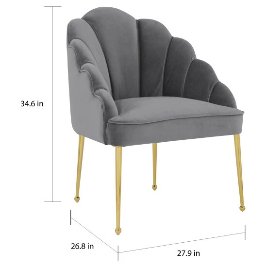 Deals โค๏ธ Silver Orchid Zelenka Petite Grey Velvet Chair ๐ - Image 6