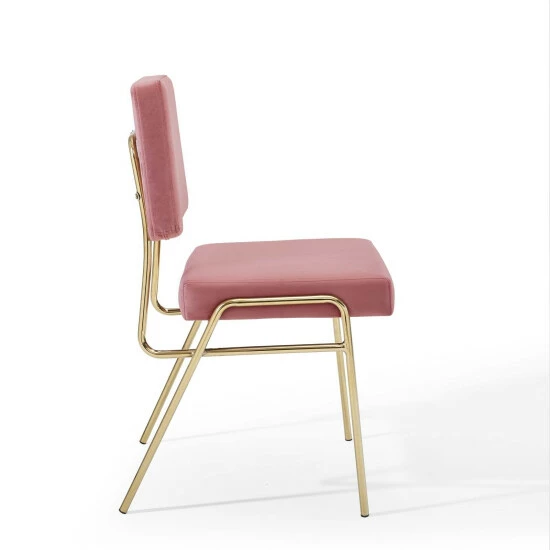 Outlet 𤊠Silver Orchid Lerch Velvet Dining Side Chairs Gold Dusty Rose đ - Image 3