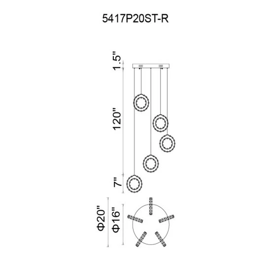 Best reviews of đ Silver Orchid Boles 5-ring LED Crystal Chandelier With Chrome Finish 𤊠- Image 2