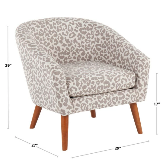 New đ Silver Orchid Haid Leopard Tub Chair Beige ⨠- Image 3