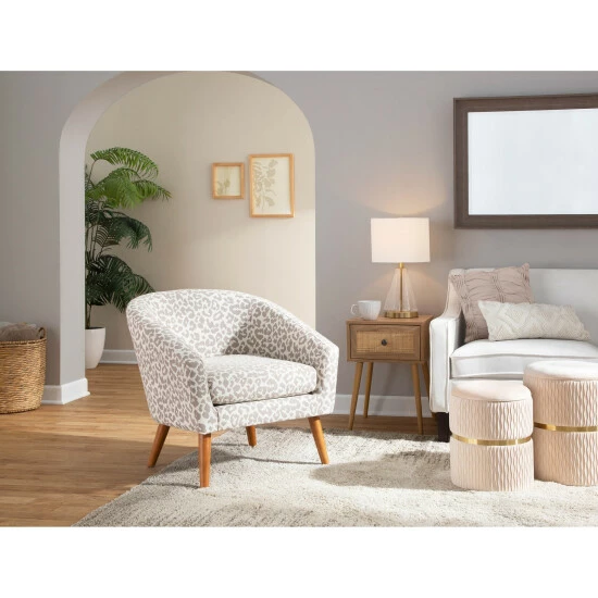 New đ Silver Orchid Haid Leopard Tub Chair Beige ⨠- Image 5