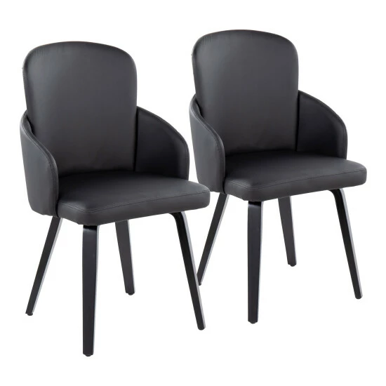 Best deal â Silver Orchid Dahlia Dining Chair With Wood Legs (Set Of 2) Grey Faux Leather đ