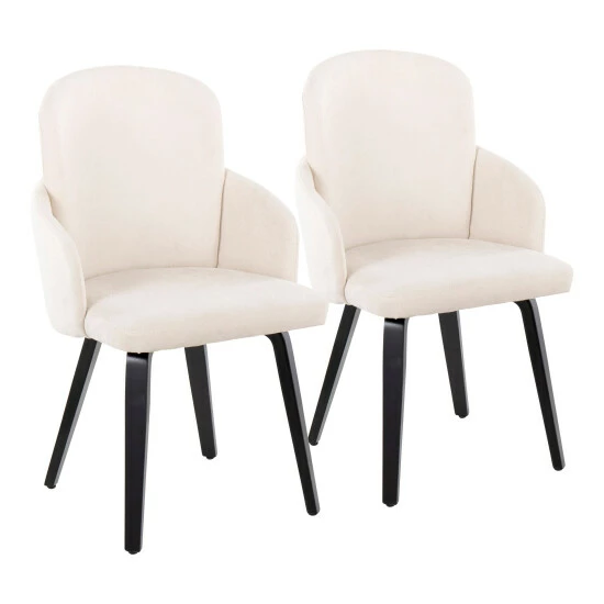 Best deal â Silver Orchid Dahlia Dining Chair With Wood Legs (Set Of 2) Grey Faux Leather đ - Image 3
