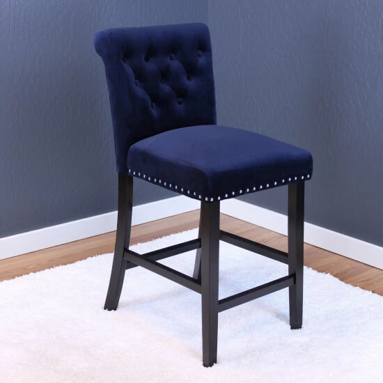 Best deal đ Silver Orchid Flohr Tufted Polyester Velvet Counter Chairs (Set Of 2) - 40.5"h X 18.5"w X 22.5"d - 40.5"h X 18.5"w X 22.5"d Emerald Green đ - Image 4