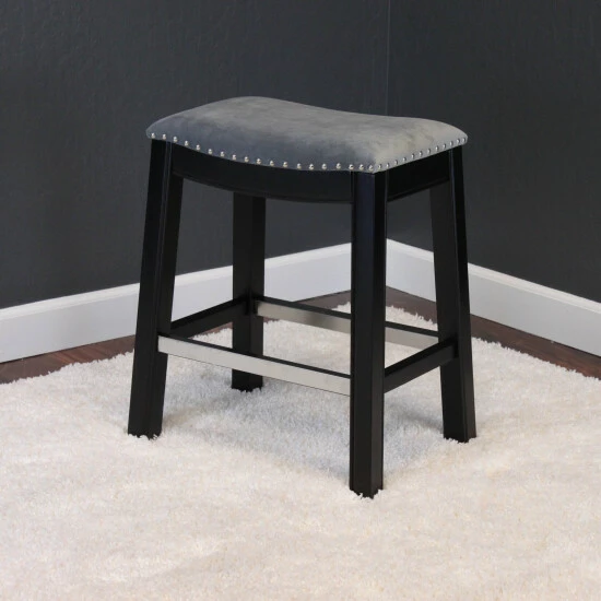 Flash Sale โ๏ธ Silver Orchid Rosar Velvet Espresso Counter Chair Ink Navy ๐ฏ - Image 3