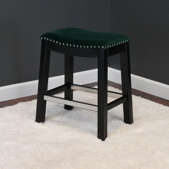 Flash Sale โ๏ธ Silver Orchid Rosar Velvet Espresso Counter Chair Ink Navy ๐ฏ - Image 7