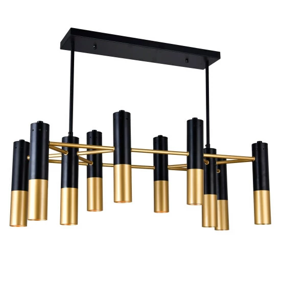 Flash Sale ๐ Silver Orchid Togo Matte Black & Satin Gold 10-light Chandelier โญ