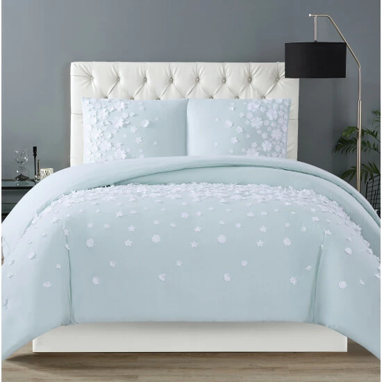 New ⌛ Silver Orchid Perkins 3-piece Flowers Duvet Cover Set Mint ❤️ 3 New ⌛ Silver Orchid Perkins 3-piece Flowers Duvet Cover Set Mint ❤️