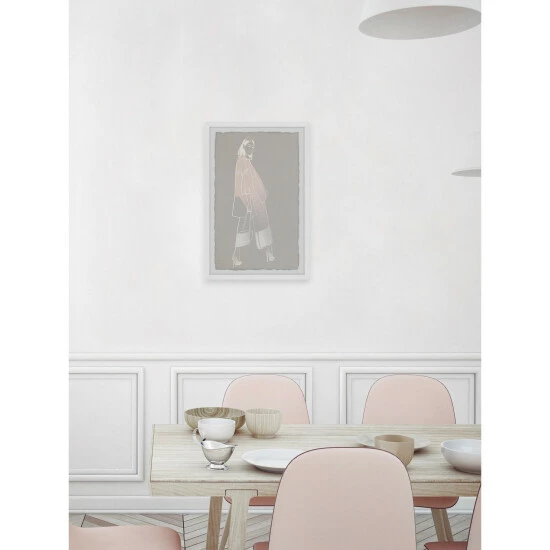 Discount 🥰 Silver Orchid Lady In Pink' Framed Painting Print 🤩 - Image 4