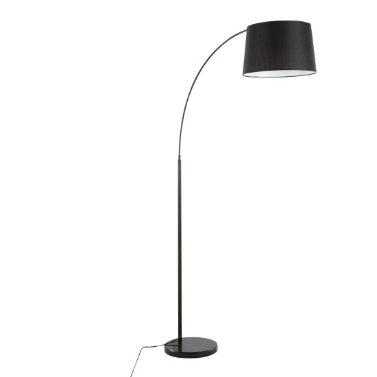 Best Pirce ✔️ Silver Orchid Giboda Linen Floor Lamp Grey Linen/black Metal/black Marble ❤️