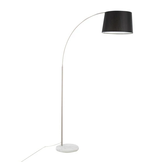 Best Pirce ✔️ Silver Orchid Giboda Linen Floor Lamp Grey Linen/black Metal/black Marble ❤️ - Image 6