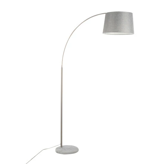 Best Pirce ✔️ Silver Orchid Giboda Linen Floor Lamp Grey Linen/black Metal/black Marble ❤️ - Image 7
