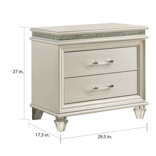 Hot Sale âď¸ Silver Orchid Butler Glam Pearl White 2-drawer Nightstand đŻ 6 Hot Sale âď¸ Silver Orchid Butler Glam Pearl White 2-drawer Nightstand đŻ - Image 4