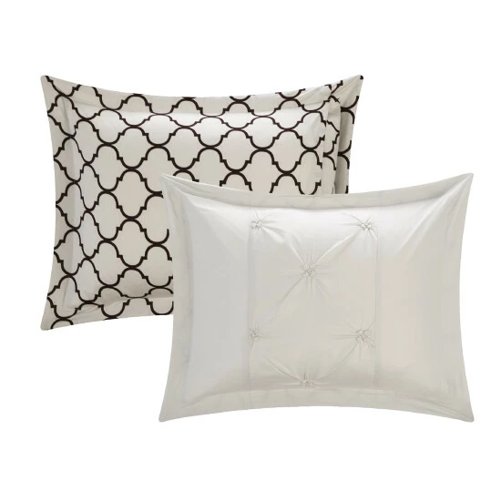 Best Pirce đ Silver Orchid Maude 10-piece Edney Pinch Pleated Ruffled Reversible Beige Bed-in-a-Bag đ - Image 3