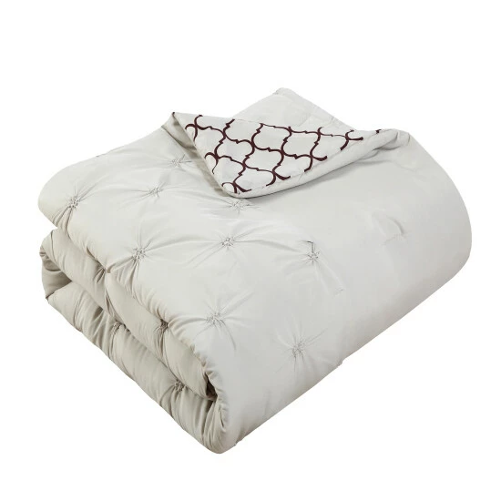 Best Pirce đ Silver Orchid Maude 10-piece Edney Pinch Pleated Ruffled Reversible Beige Bed-in-a-Bag đ - Image 7