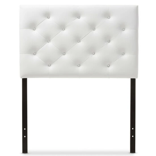 Best Sale đ Silver Orchid Ahern Twin-size Faux Leather Upholstered Button-tufted Headboard White đ - Image 6