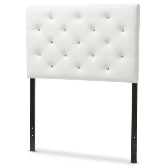 Best Sale đ Silver Orchid Ahern Twin-size Faux Leather Upholstered Button-tufted Headboard White đ - Image 7
