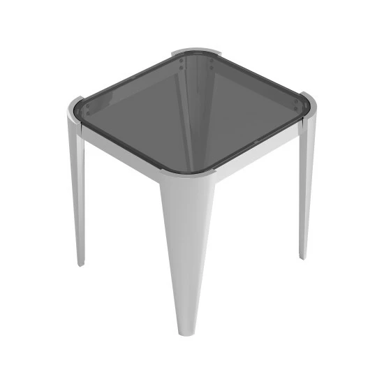 Cheapest ๐ Silver Orchid Simon Silver/Grey Square Glass Top End Table โจ 5 Cheapest ๐ Silver Orchid Simon Silver/Grey Square Glass Top End Table โจ - Image 3