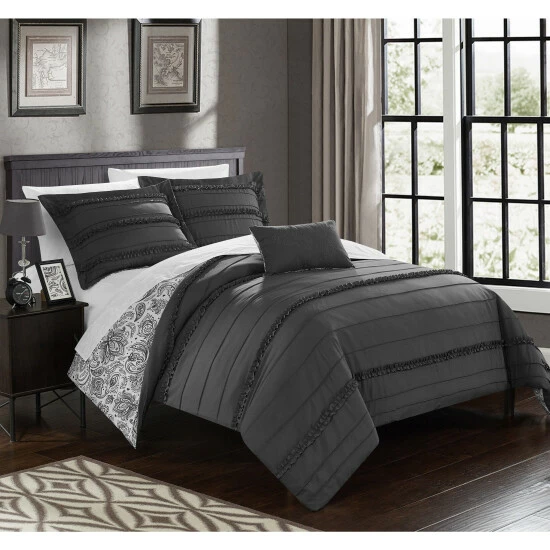 Hot Sale đ Silver Orchid O'Hara Grey Duvet Cover 4 Piece Set đ