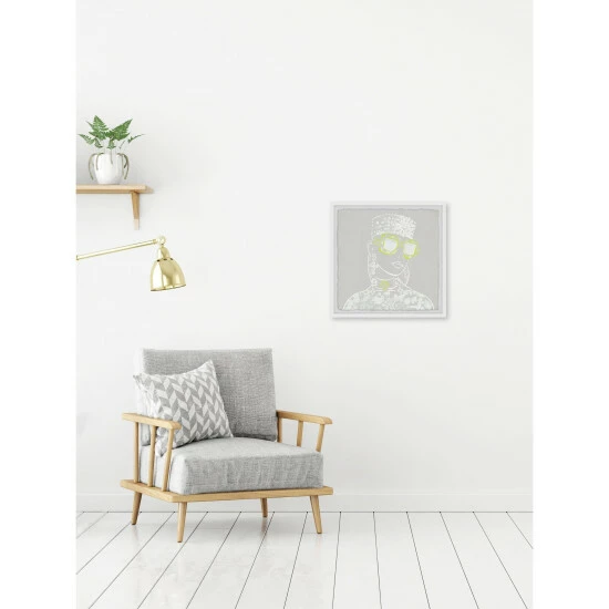 Best deal ๐ Silver Orchid Beaded Turban' Framed Painting Print ๐ - Image 3