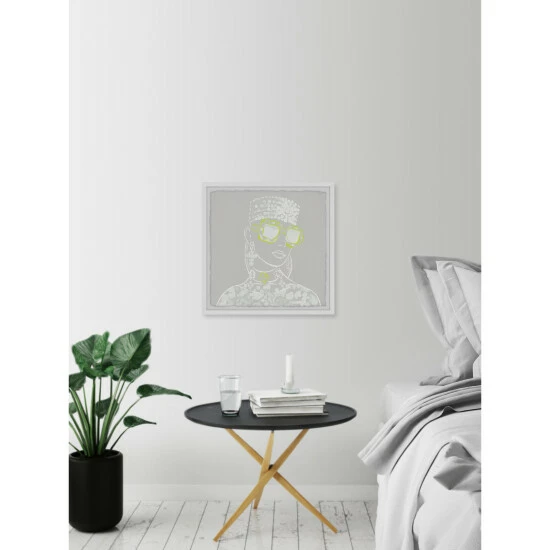 Best deal ๐ Silver Orchid Beaded Turban' Framed Painting Print ๐ - Image 6