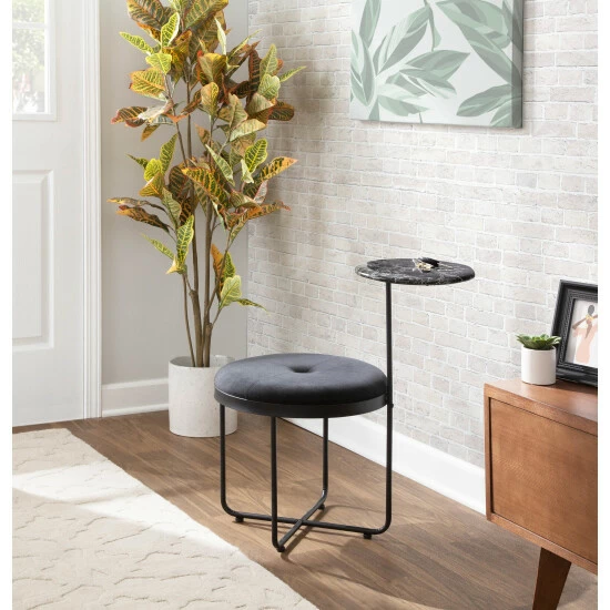 Best deal 𼰠Silver Orchid Pugo Ottoman With Attached Marble Side Table đ 3 Best deal 𼰠Silver Orchid Pugo Ottoman With Attached Marble Side Table đ