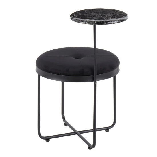 Best deal 𼰠Silver Orchid Pugo Ottoman With Attached Marble Side Table đ 4 Best deal 𼰠Silver Orchid Pugo Ottoman With Attached Marble Side Table đ - Image 2