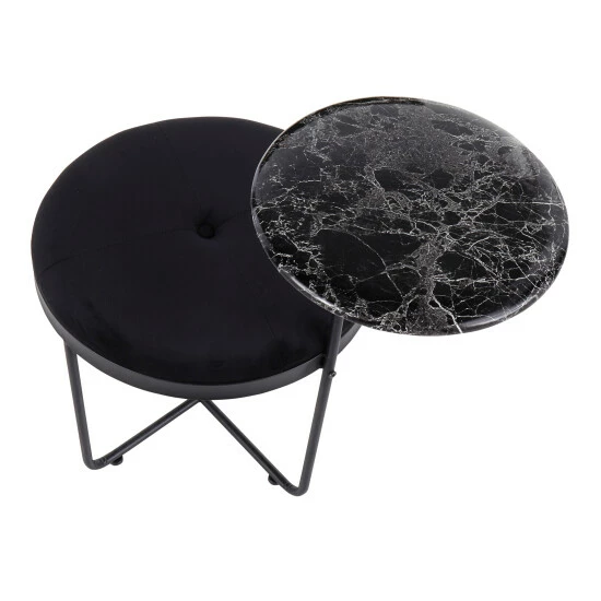 Best deal 𼰠Silver Orchid Pugo Ottoman With Attached Marble Side Table đ 7 Best deal 𼰠Silver Orchid Pugo Ottoman With Attached Marble Side Table đ - Image 5